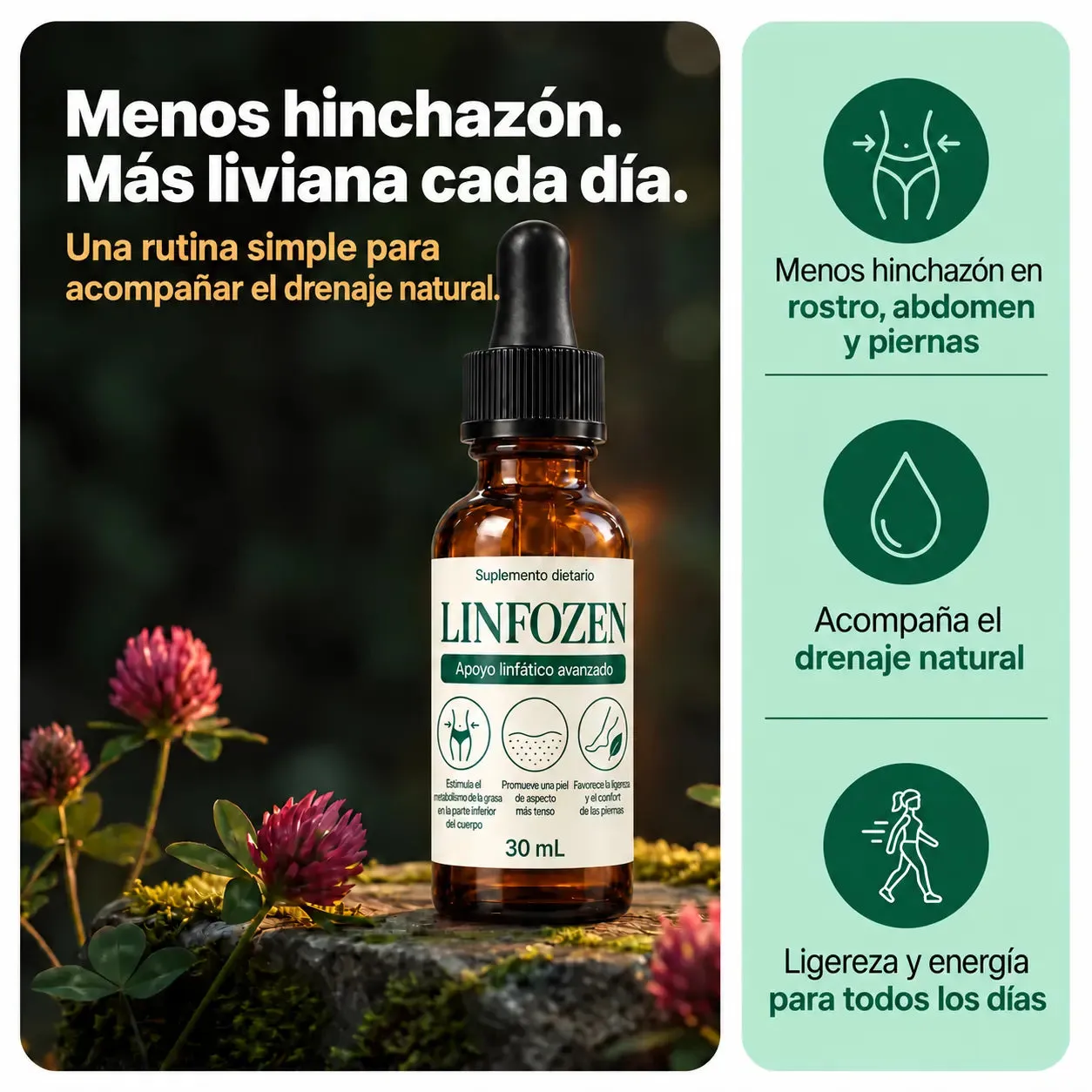 Linfozen: menos hinchazón en rostro, abdomen y piernas; más liviana cada día
